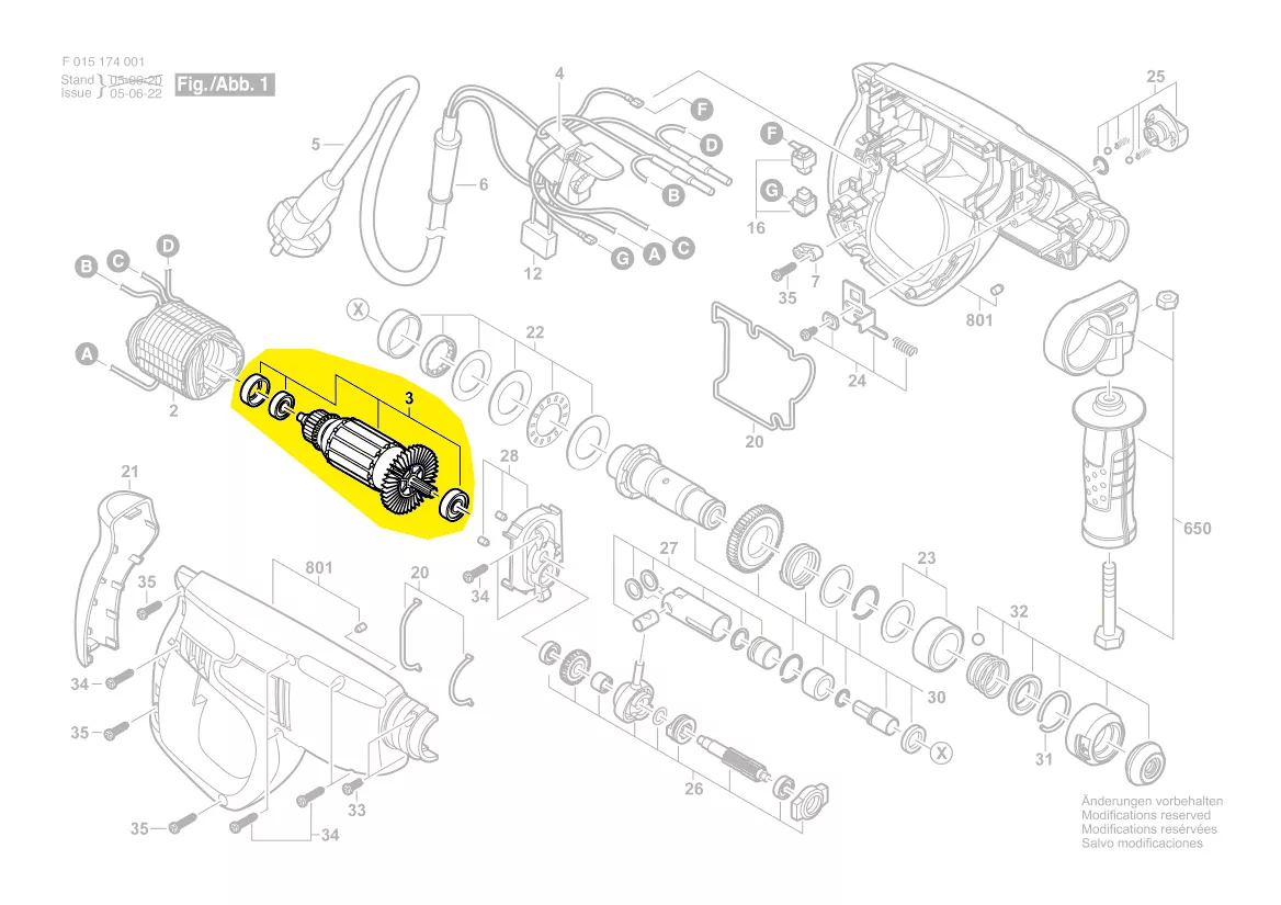 Induit réf. 2 610 395 066 Skil